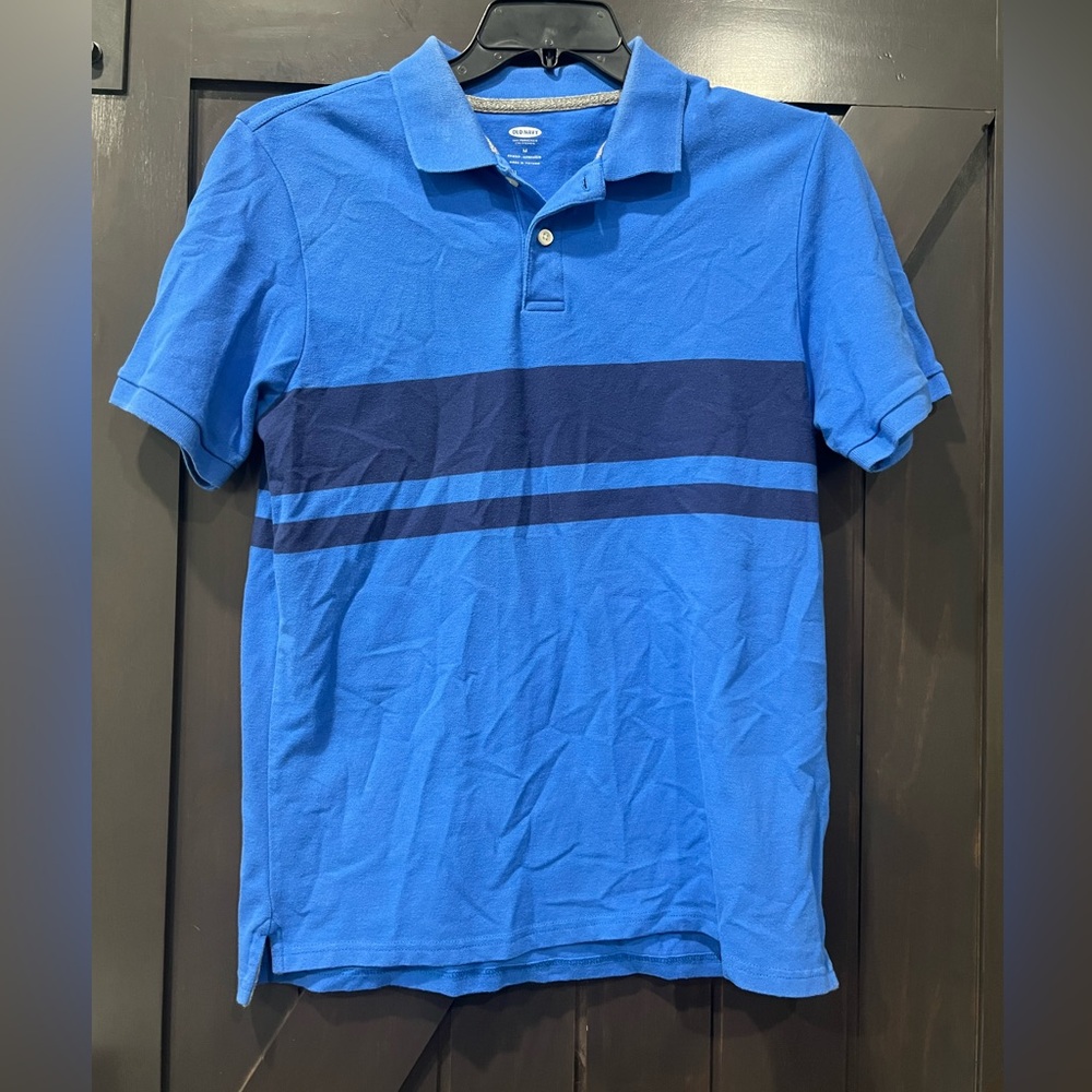 * 4/$20
Old Navy Blue Polo with Navy Stripes